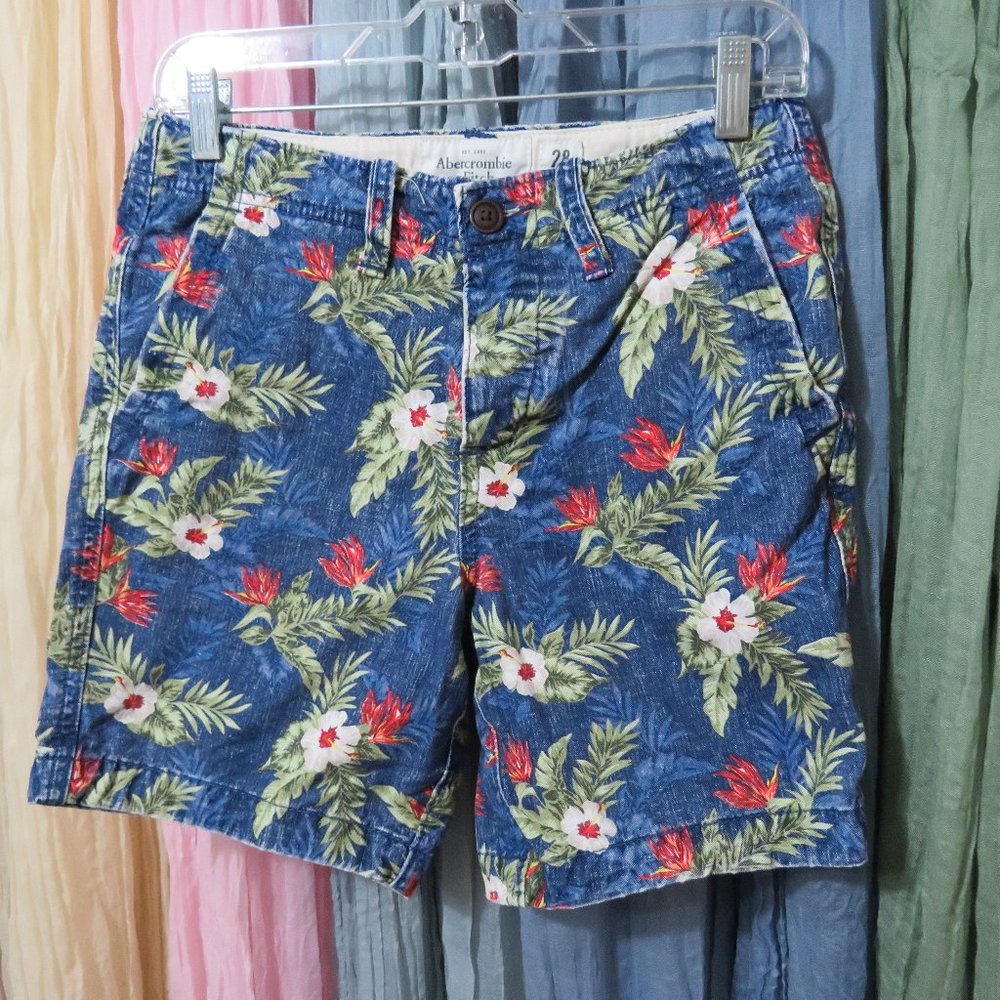 Abercrombie Tropical Flowers Denim/Chino Feel - 28